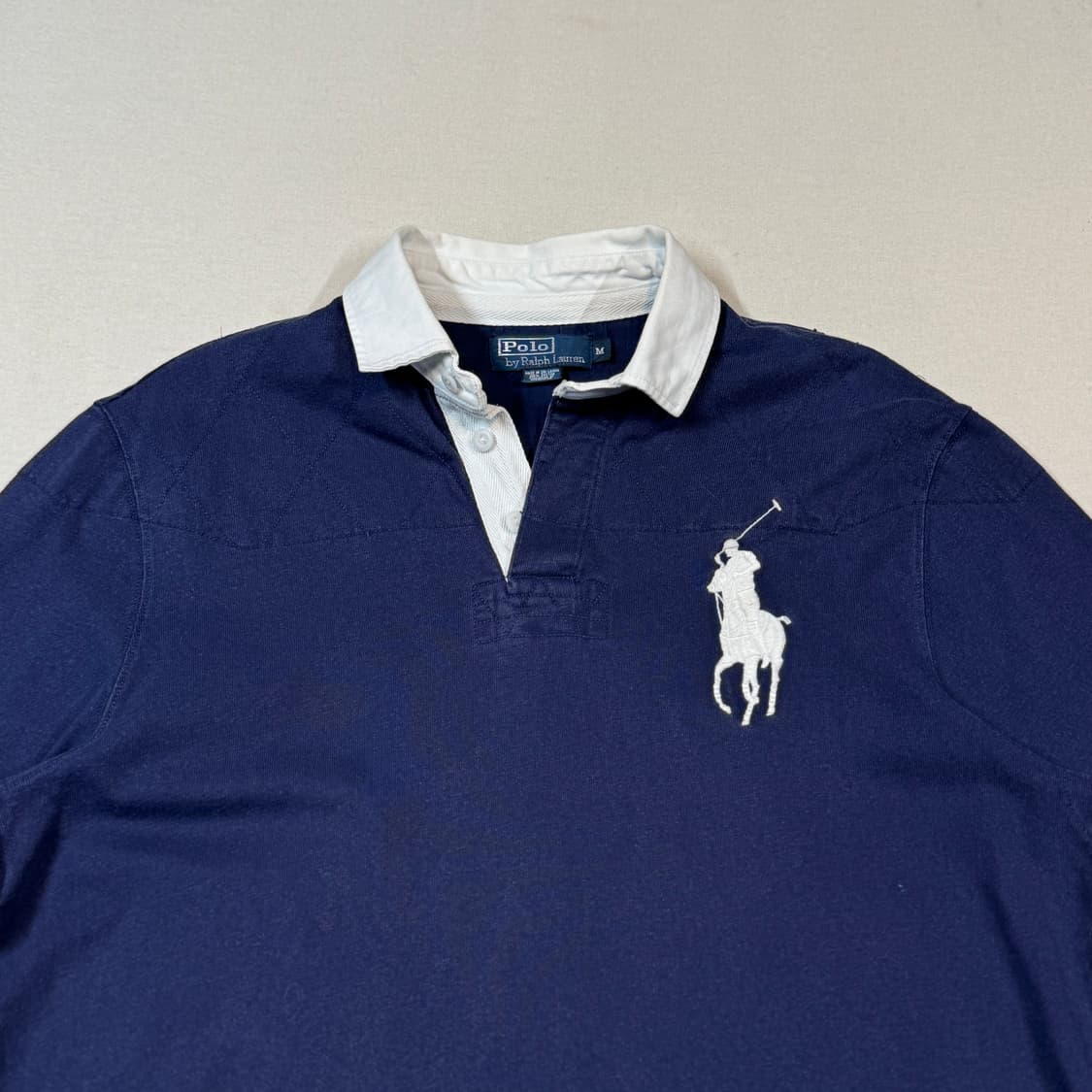 M) 폴로 랄프로렌 빅포니 럭비티 긴팔 카라티 네이비 상품이미지3