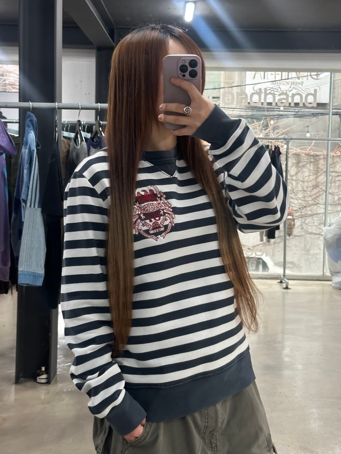 폴로 진스 마린 스트라이프 자수 맨투맨 상품이미지2