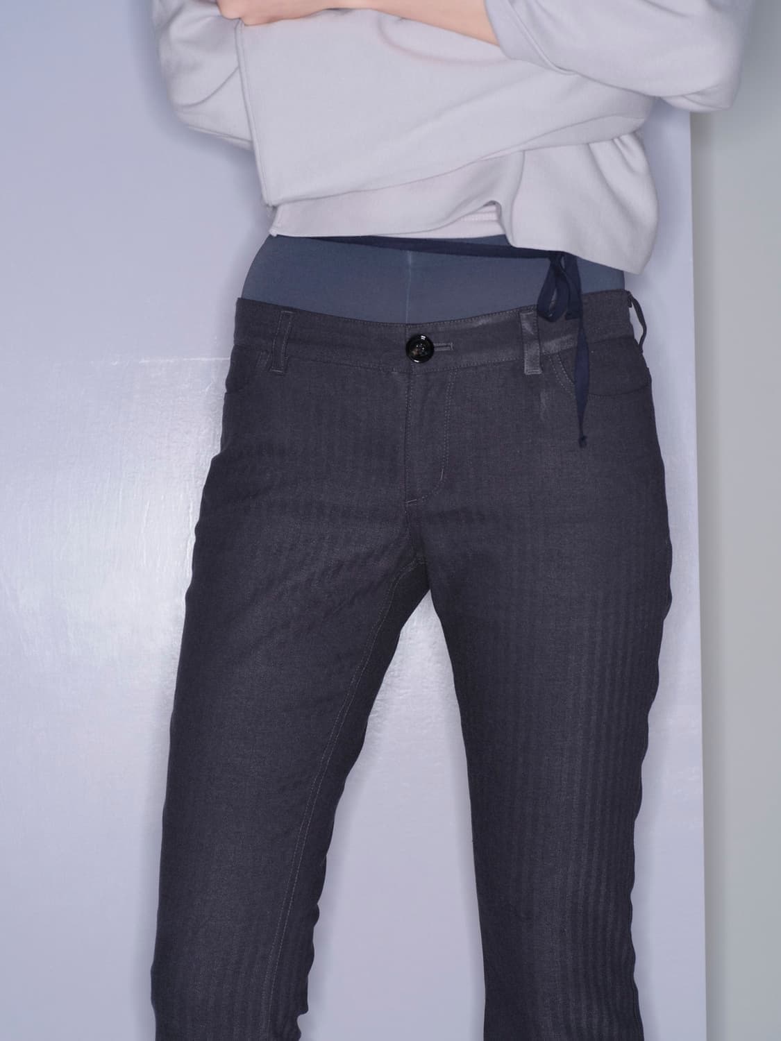 Chiyagi 키야기 해링본 팬츠 S 상품이미지5