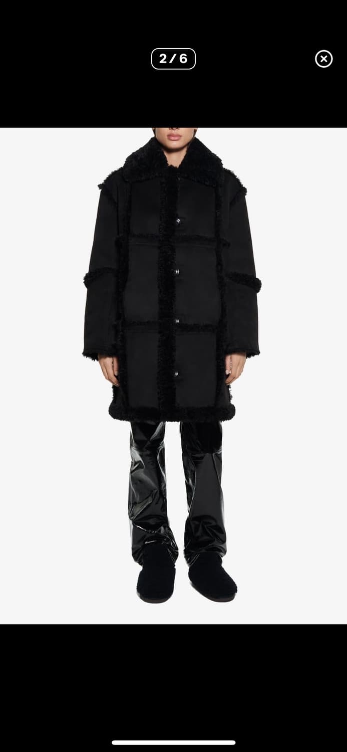 STAND STUDIO 리버시블 무스탕 블랙 상품이미지1