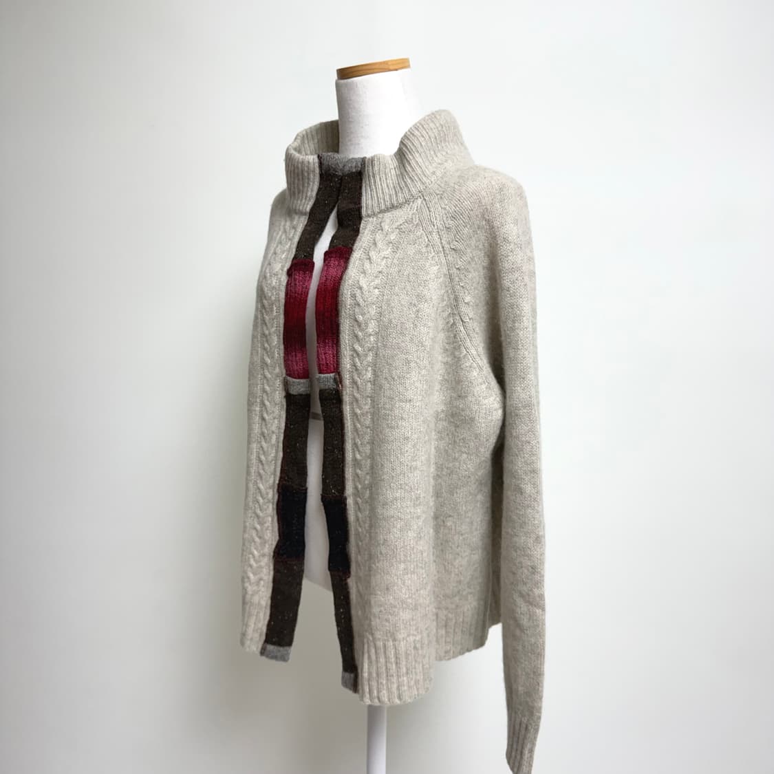 [램스울 100%] 오트밀 트임 가디건 LL 상품이미지2