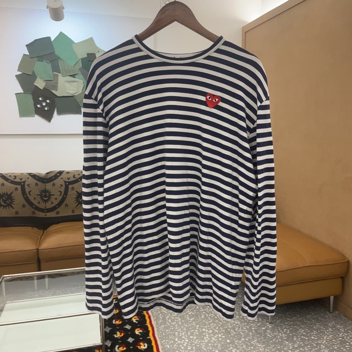 꼼데가르송 하트패치 키치무드 스트라이프 롱슬리브 XXL C07839 상품이미지3