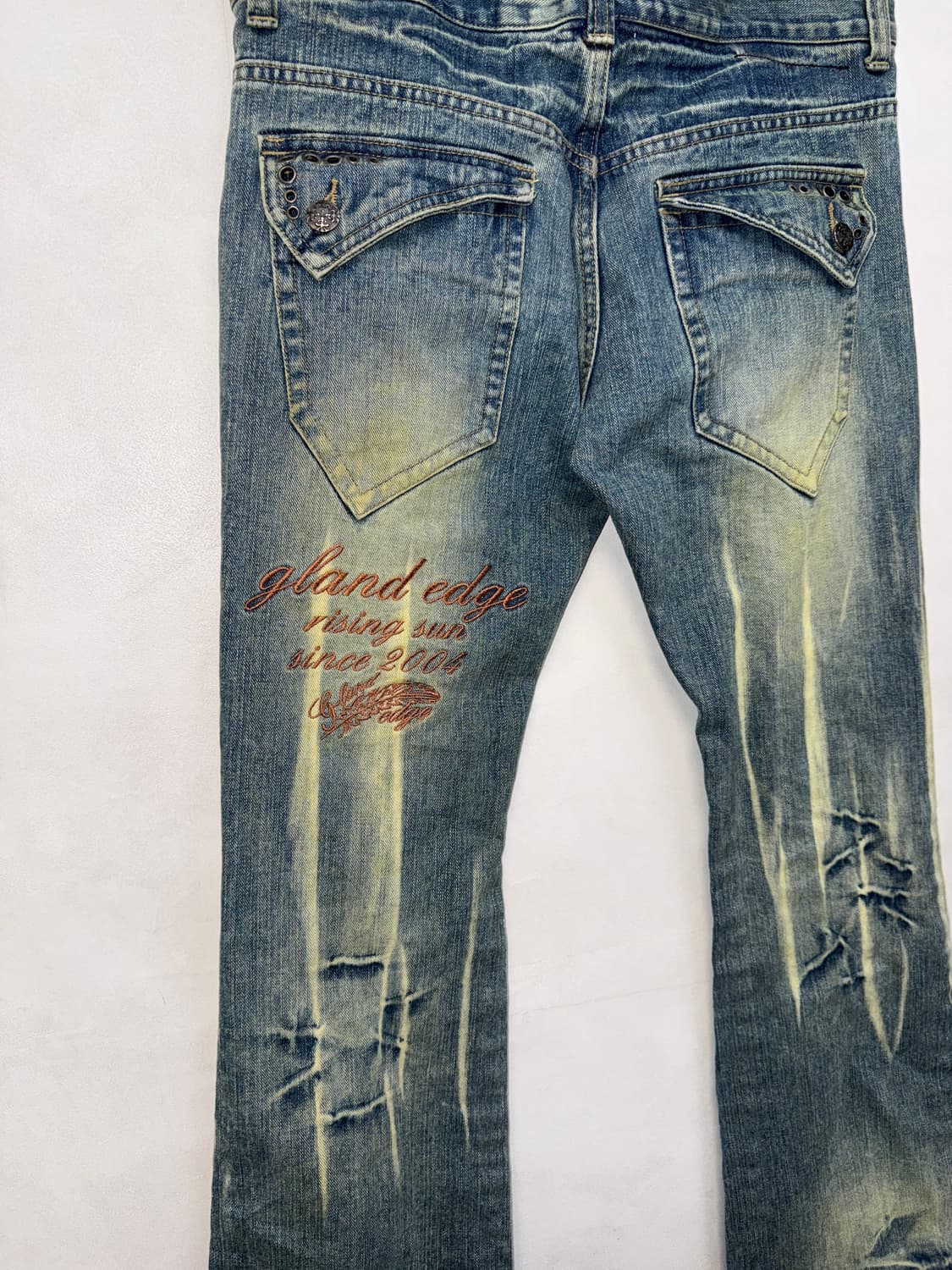 Washing denim grunge destroyed 부츠컷팬츠 상품이미지5