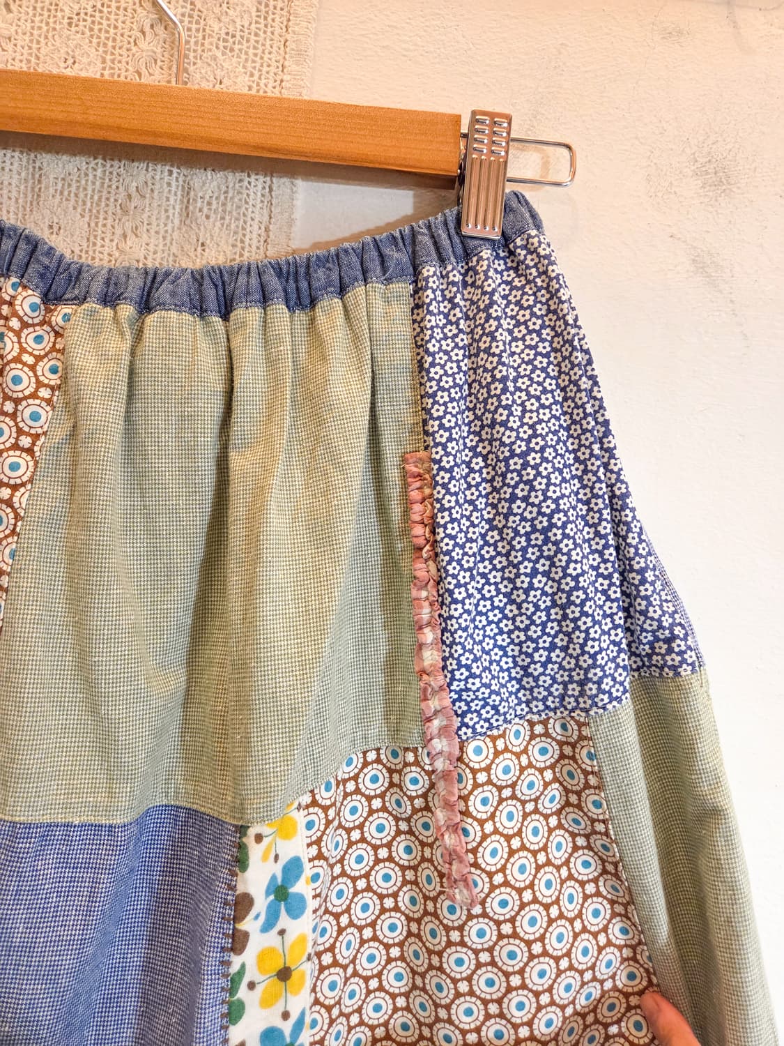 조각 패치워크 미디 스커트 상품이미지7