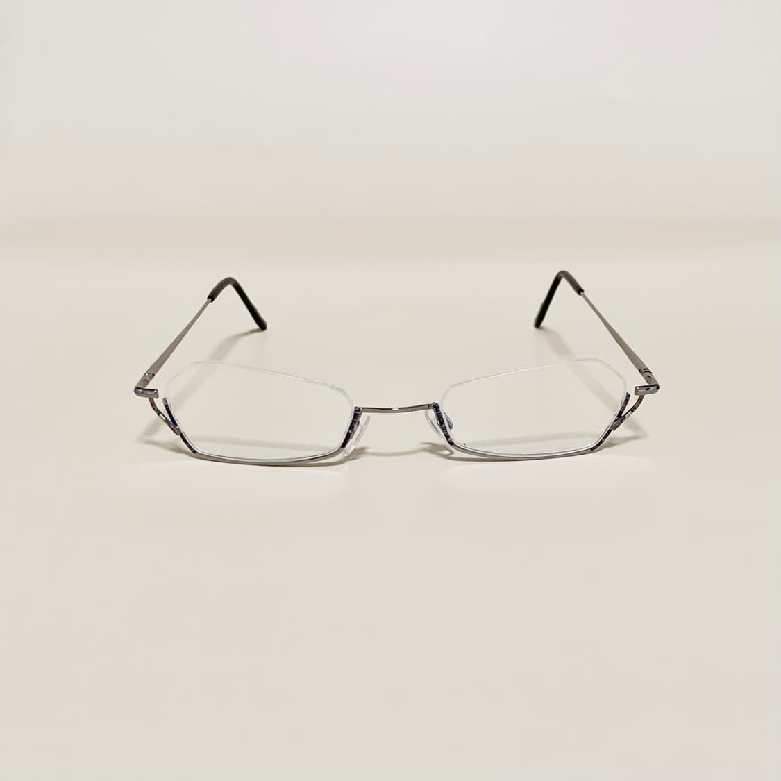 878 데드스탁 역반무테 안경 슬림 직사각 메탈 빈티지 남녀공용 가벼운  상품이미지1