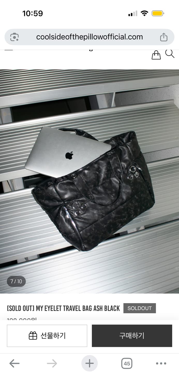 쿨사이드옵더필로우 아이렛 트레블백 애쉬 블랙 상품이미지2