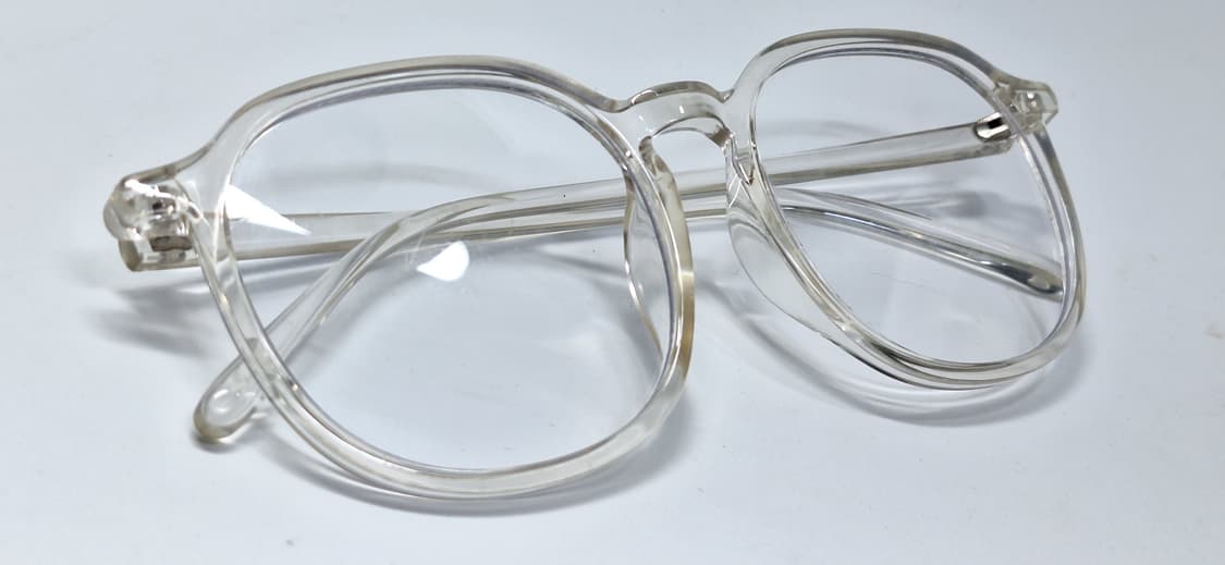 클래식 보스턴 라운드 클리어 뿔테 안경테 오버사이즈 153mm 일본빈티지 상품이미지4