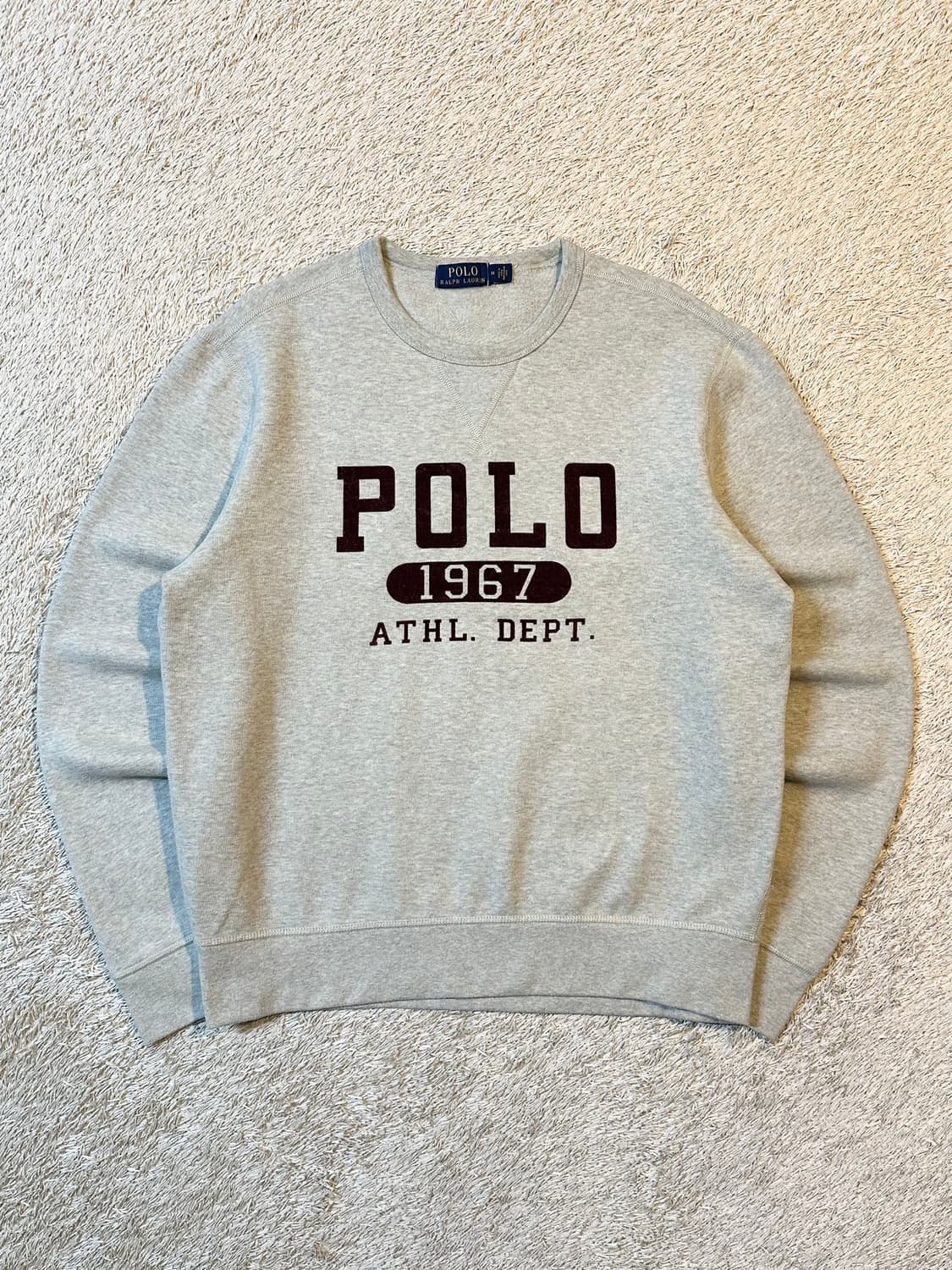 폴로 랄프로렌 신형 스펠아웃 아치로고 맨투맨 그레이 상품이미지1