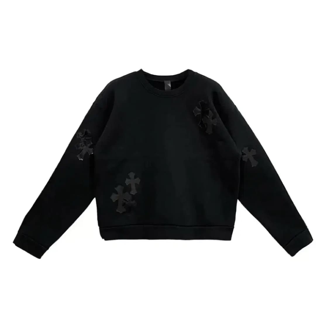 [M]크롬하츠 레더 패치 맨투맨 상품이미지1