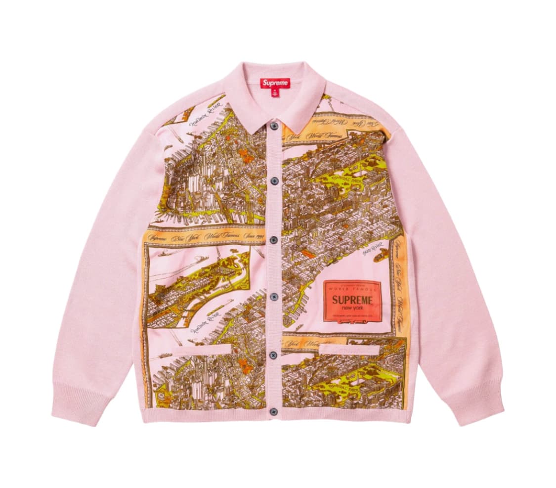슈프림 실크 맵 가디건 핑크 - 23FW - L 상품이미지1