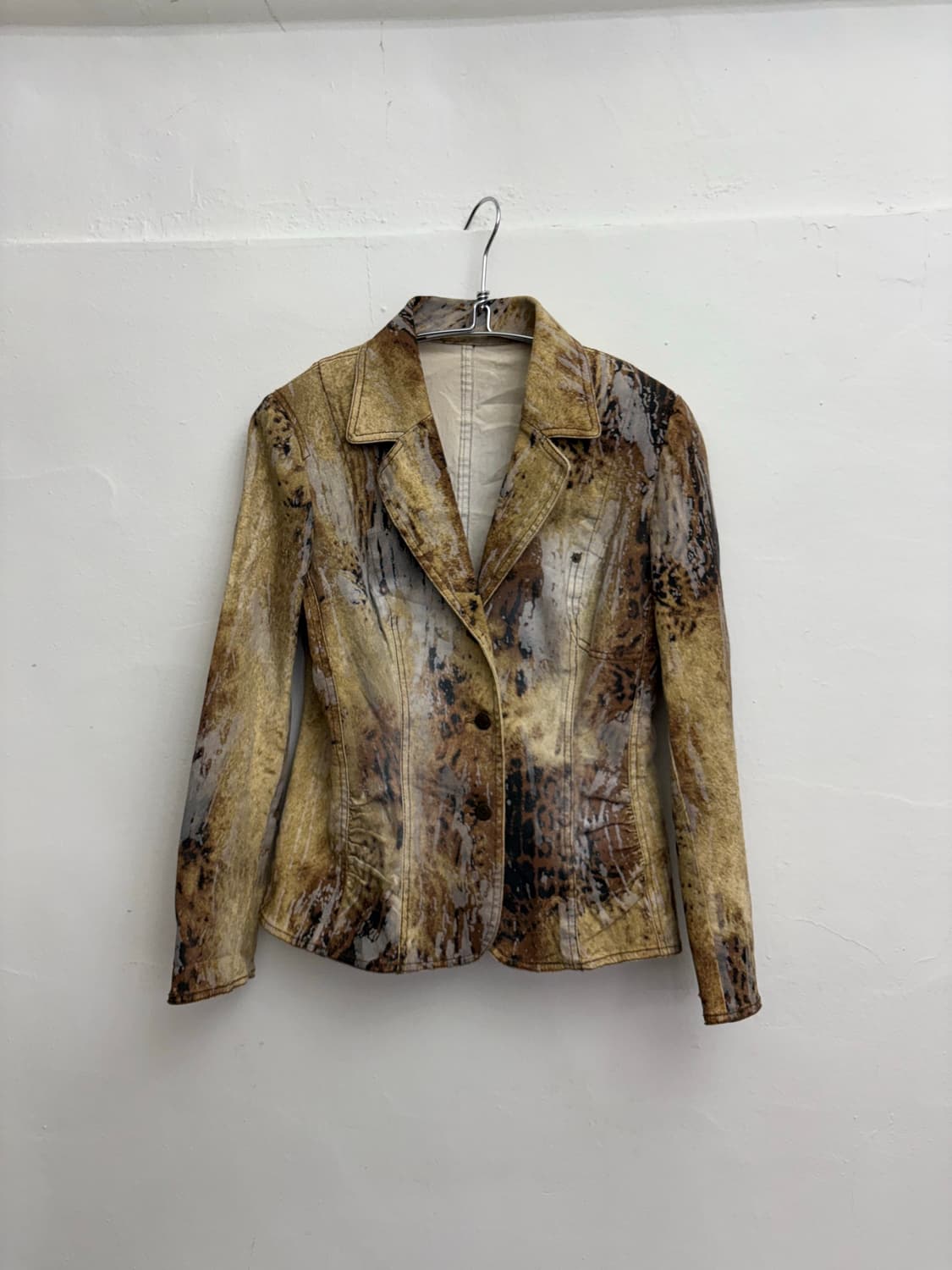 빈티지 쓰리버튼 패턴 자켓 상품이미지1