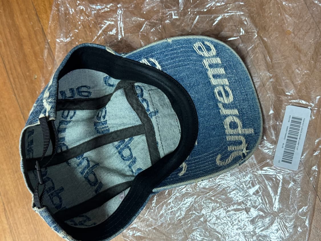 슈프림 프레이드 로고 데님 캠프캡 블루 상품이미지3