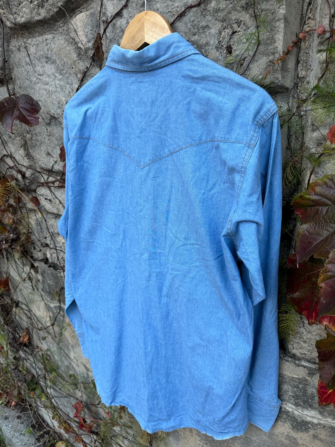 랭글러 빈티지 데님 샴브레이 웨스턴 셔츠 105 상품이미지4