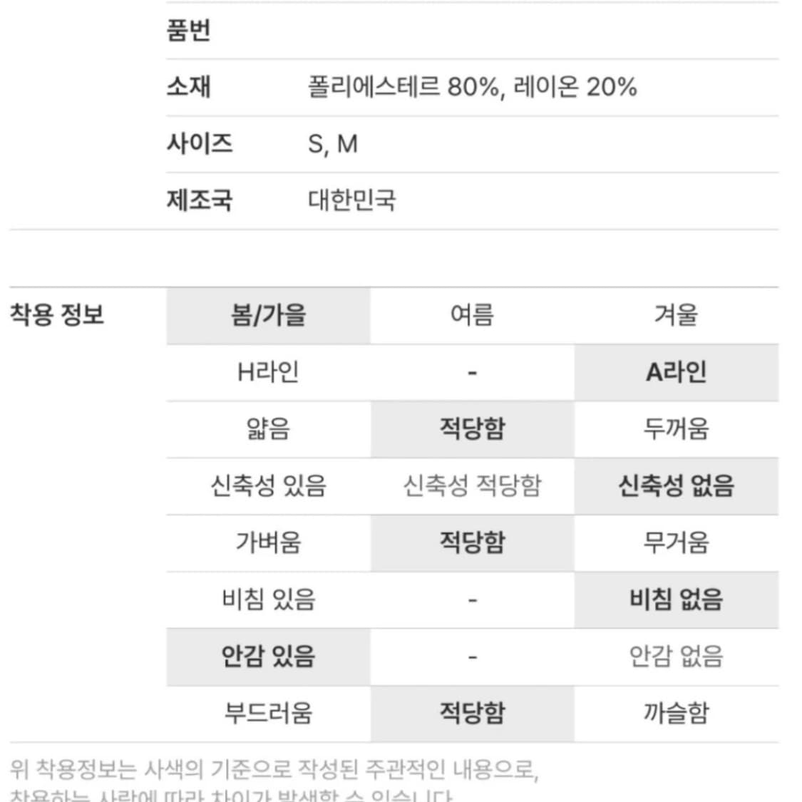 사색 thoughts 자체제작 A라인 스커트 블랙 M 상품이미지3