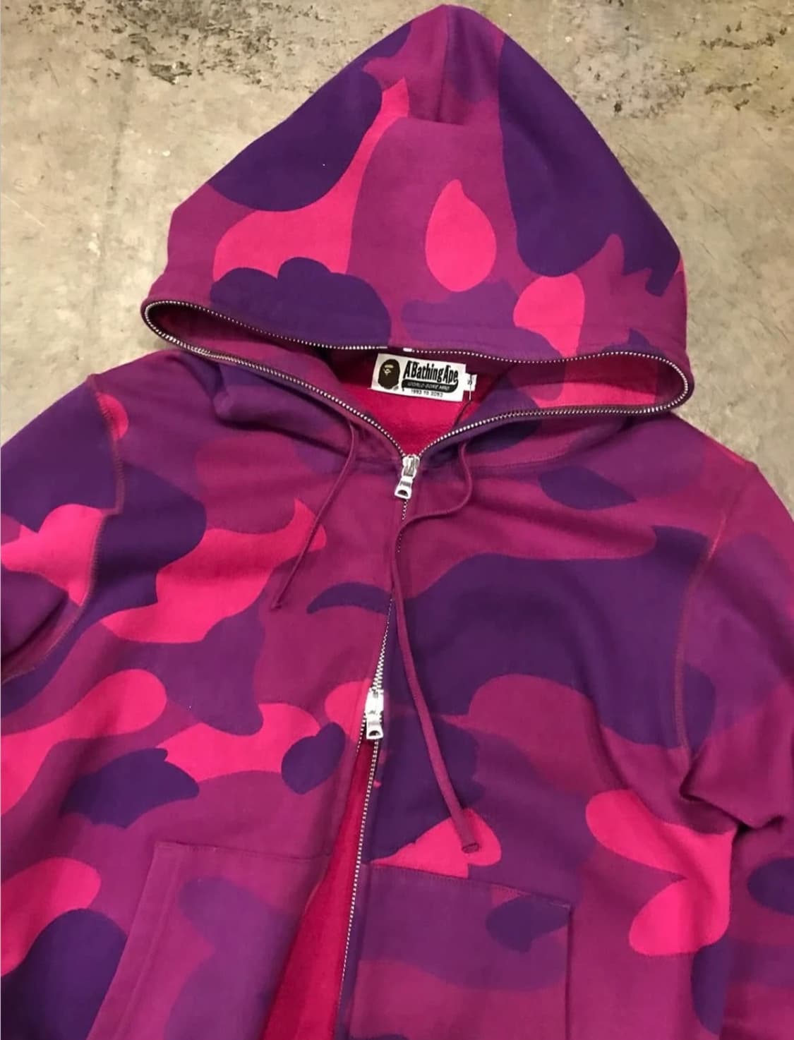 베이프 핑크/보라 카모 후드집업 상품이미지3