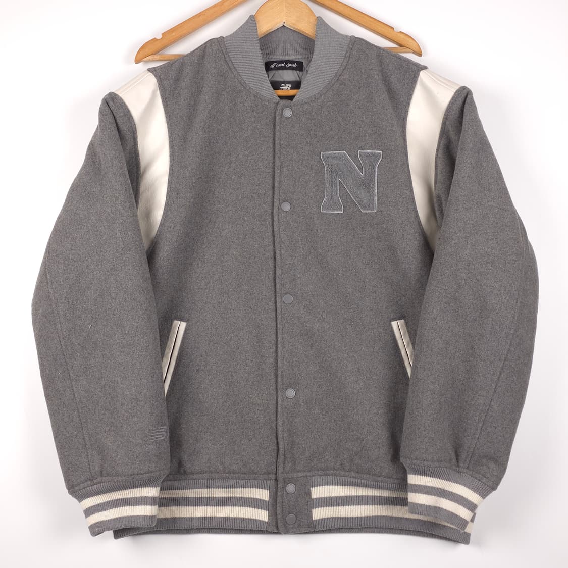 뉴발란스 바시티 자켓 그레이 화이트 (L) 상품이미지1