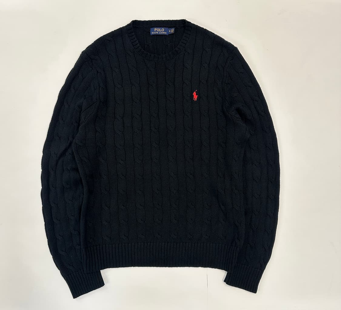 폴로 케이블 니트 블랙 m(95-100) 상품이미지2