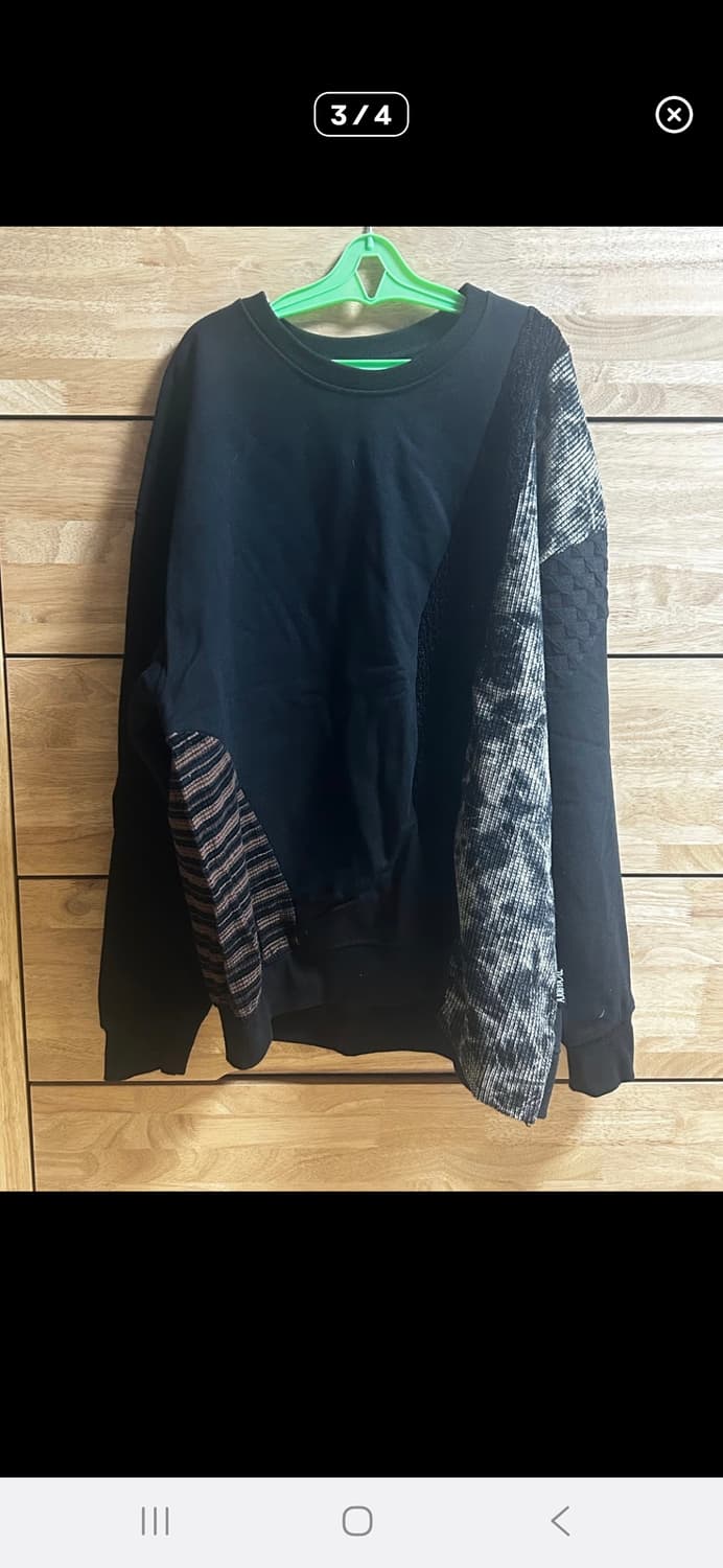 (마지막특가) 아조바이아조 믹스패브릭 맨투맨 Relexed 상품이미지3