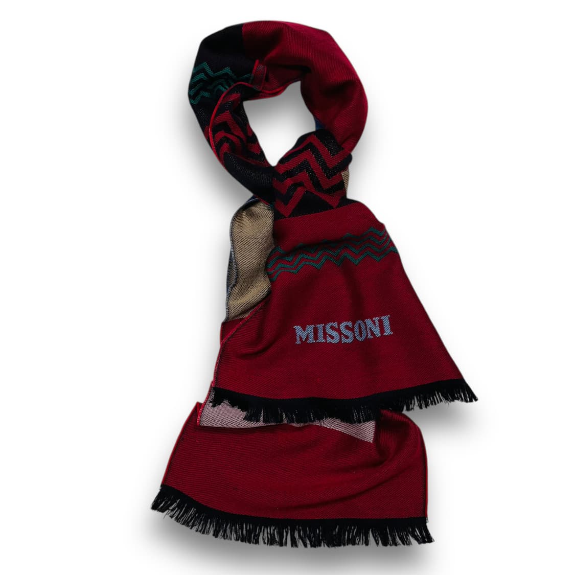 미쏘니 알파벳 로고 에스닉 패턴 울 머플러 상품이미지3