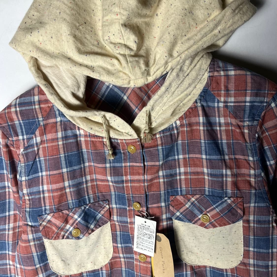 [Blanchechou] 빈티지 모리걸 체크 후드 셔츠 (새상품) 상품이미지3