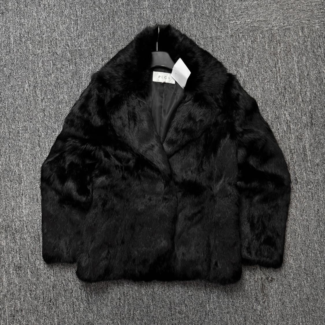 일본 빈티지 레빗 퍼 자켓 블랙 상품이미지2