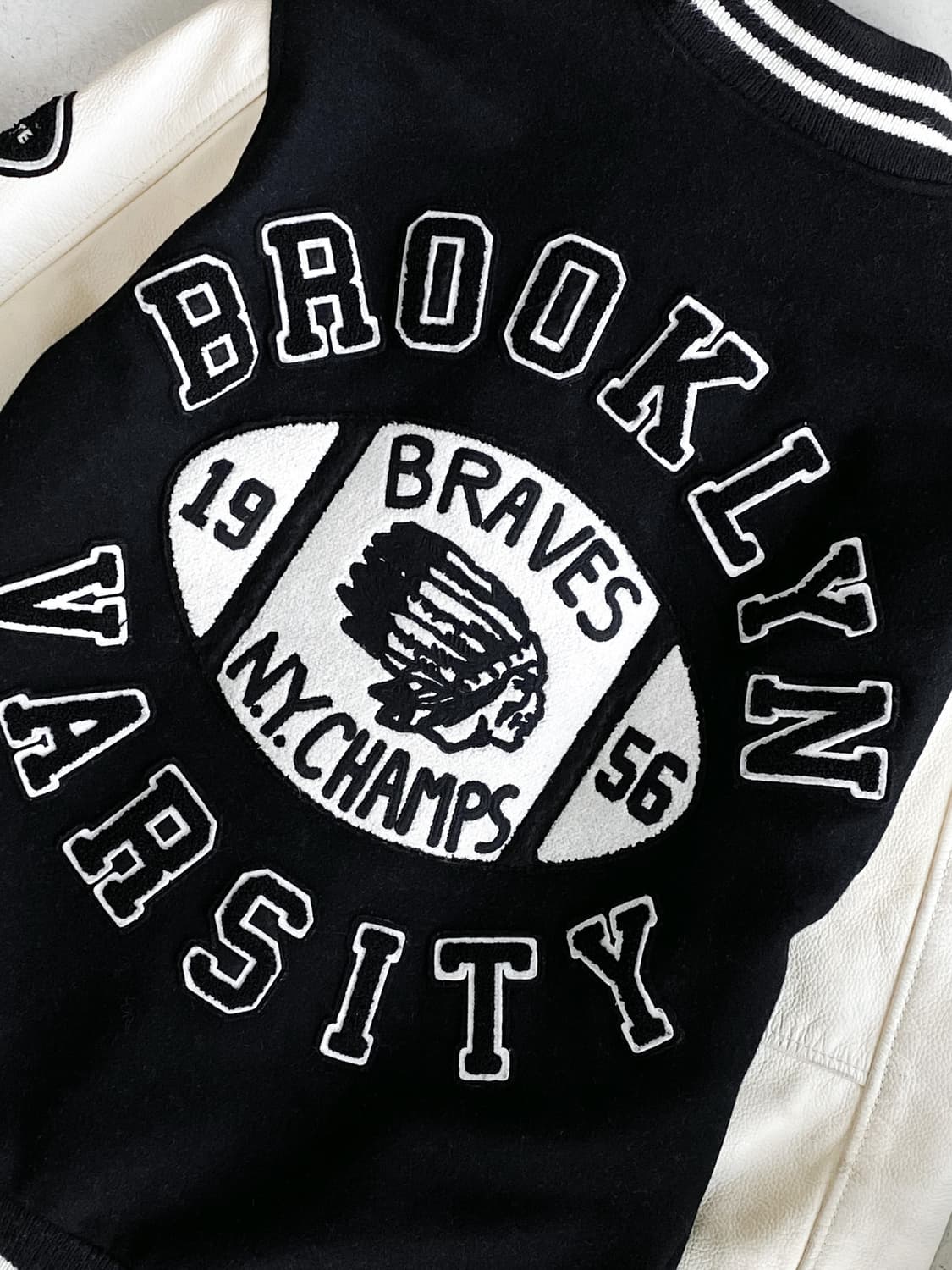 트루 릴리전 브루클린 레터맨 울 레더 바시티 자켓 상품이미지6