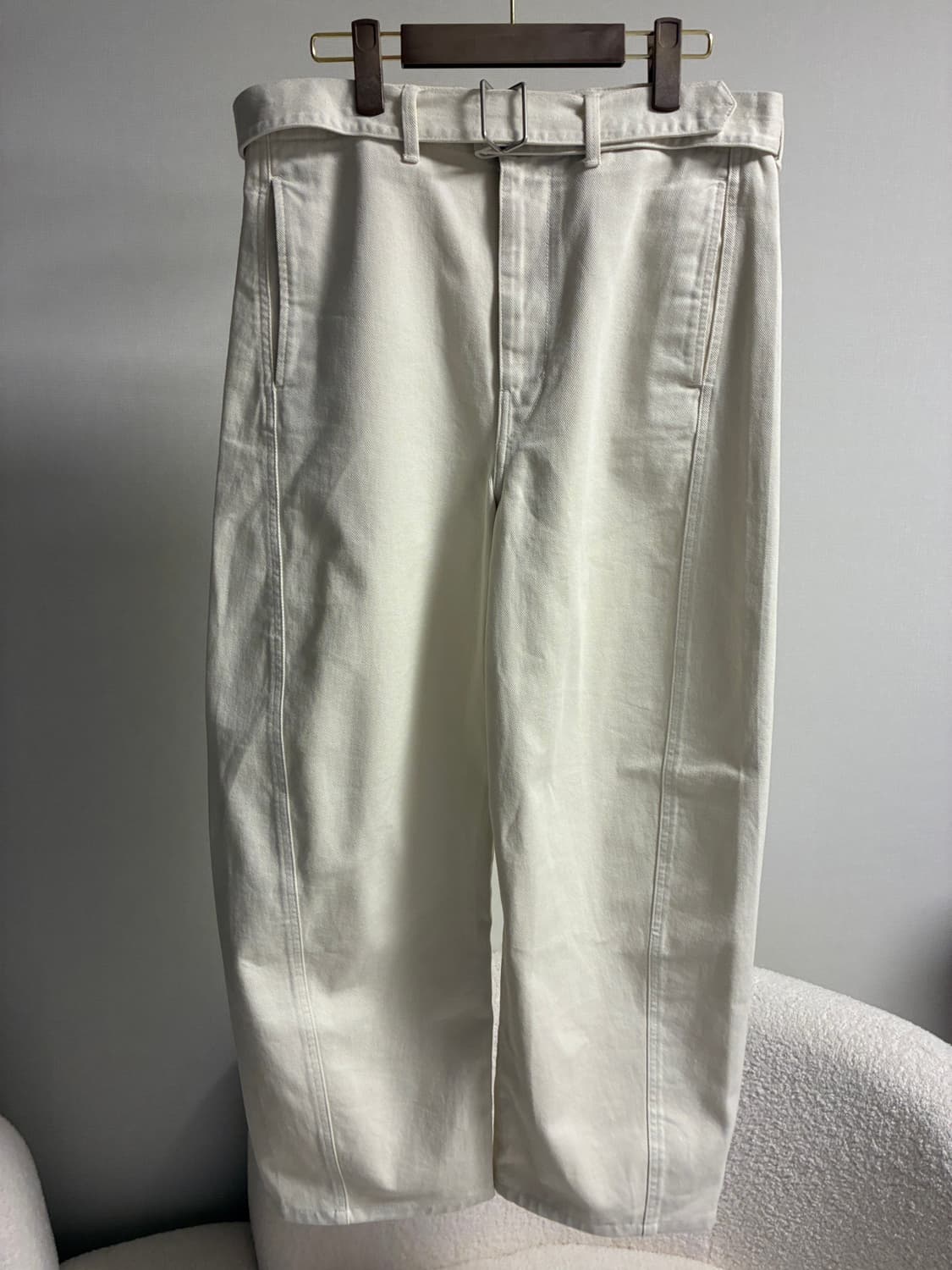 LEMAIRE 르메르 벨티드 아이보리 데님 L 사이즈 상품이미지2