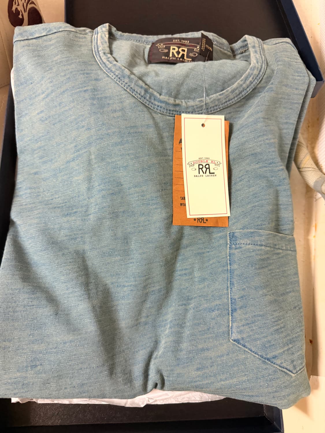 RRL 인디고 워시 블루 반팔 M 상품이미지1