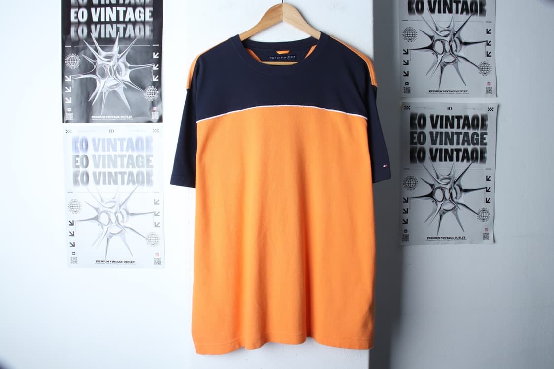 (L-2XL) 타미힐피거 반팔 티셔츠 빅사이즈 와플 투톤-H30367 상품이미지2