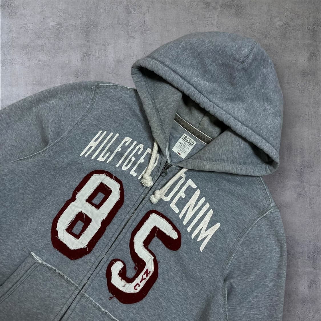 타미힐피거 y2k 빅로고 그레이 후드 집업 상품이미지2