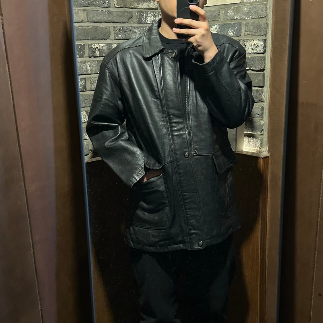 XL) GARBATO 빈티지 양가죽 램스킨 카코트 가죽 자켓 상품이미지10