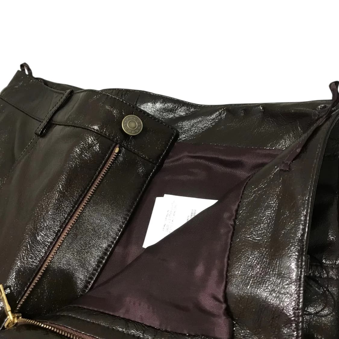 구찌 정품 브라운 레더 팬츠 (46) 상품이미지5