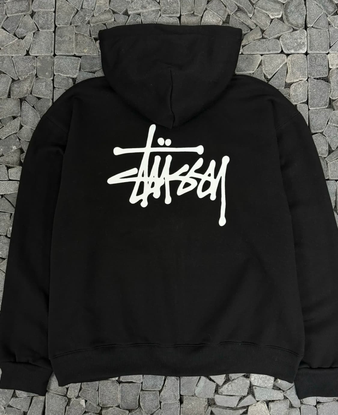 스투시 백로고 블랙 후드집업 L 상품이미지1