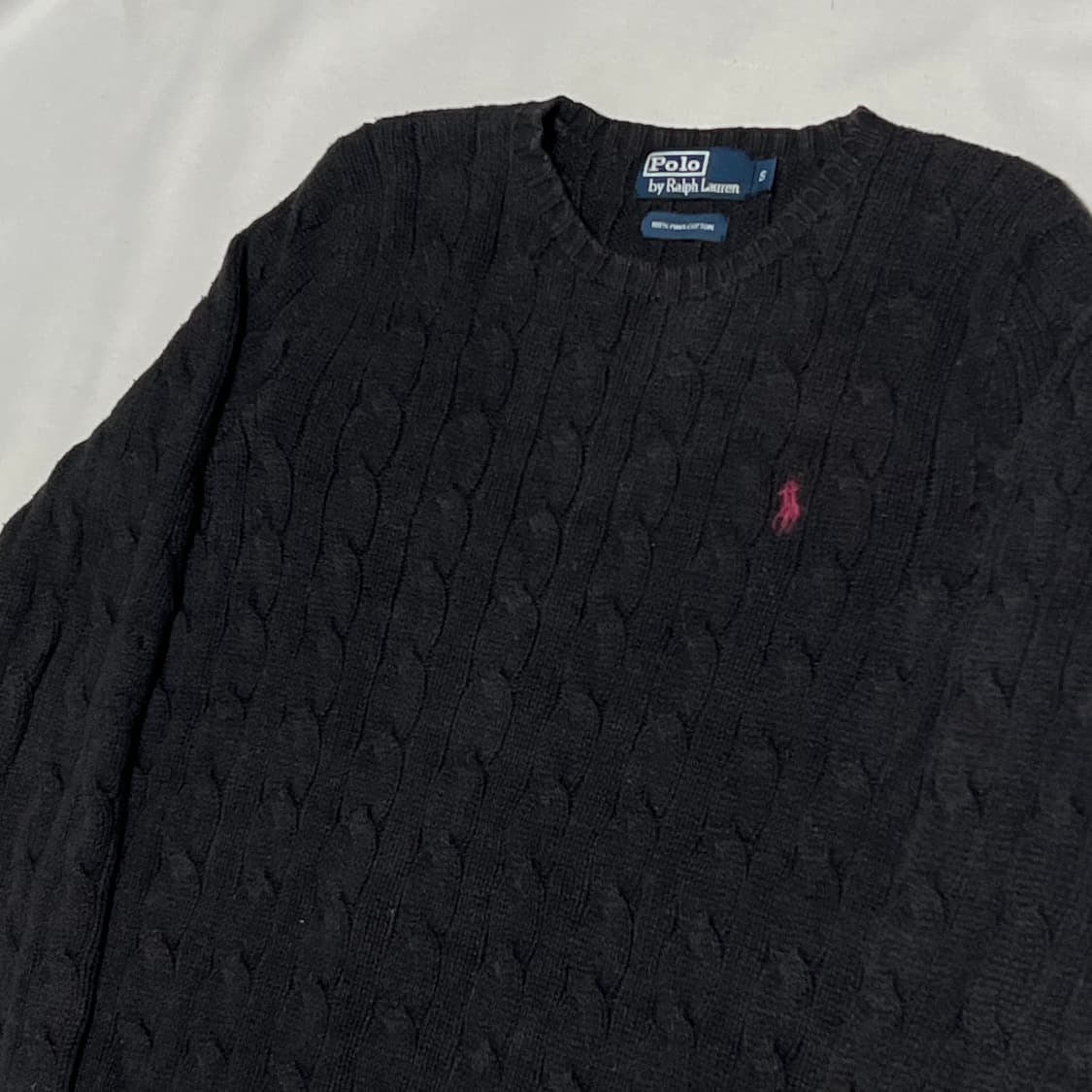 S 폴로랄프로렌 챠콜 케이블 니트 상품이미지1