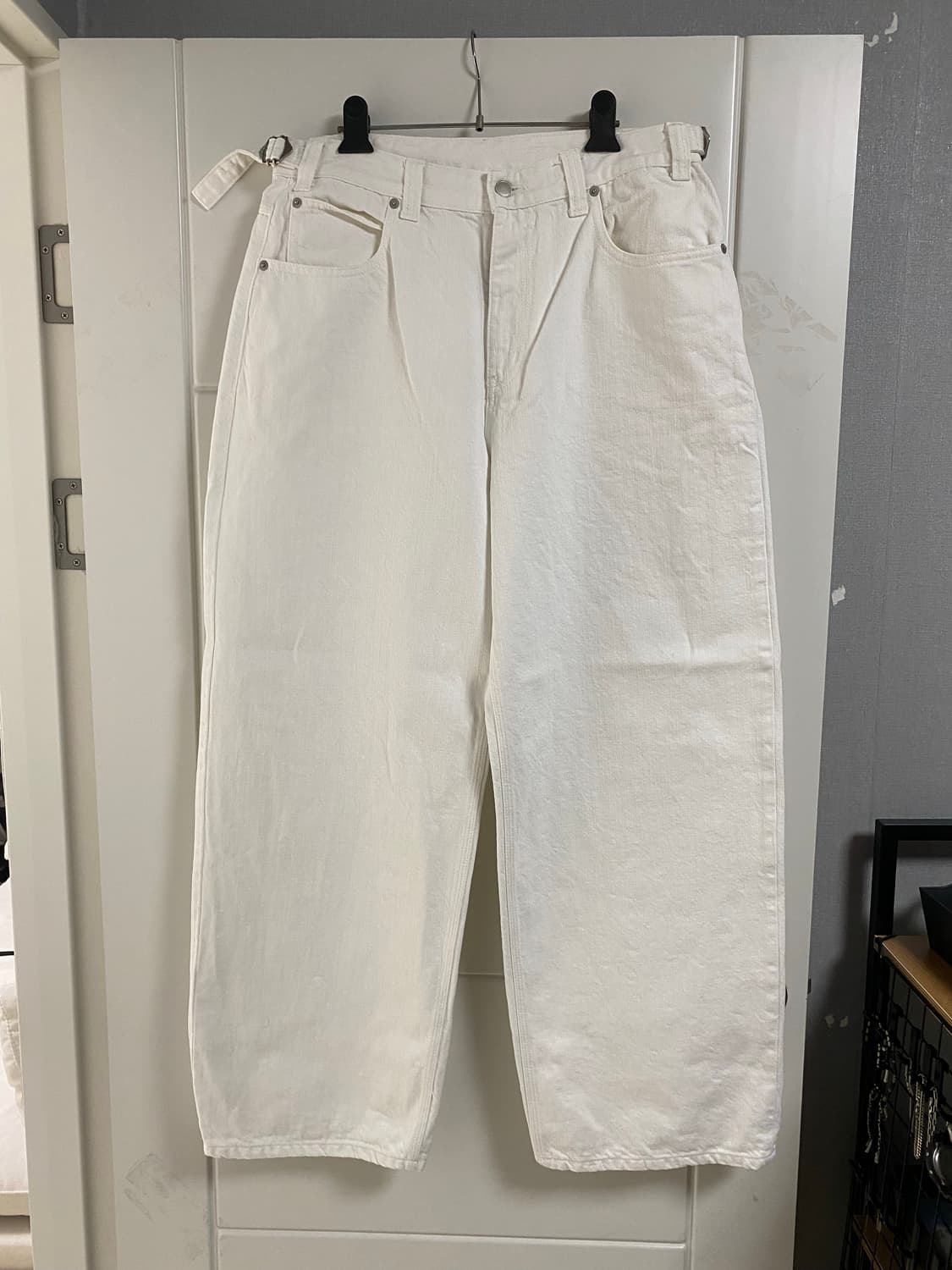 [2] 노운 와이드 팬츠 화이트 상품이미지4