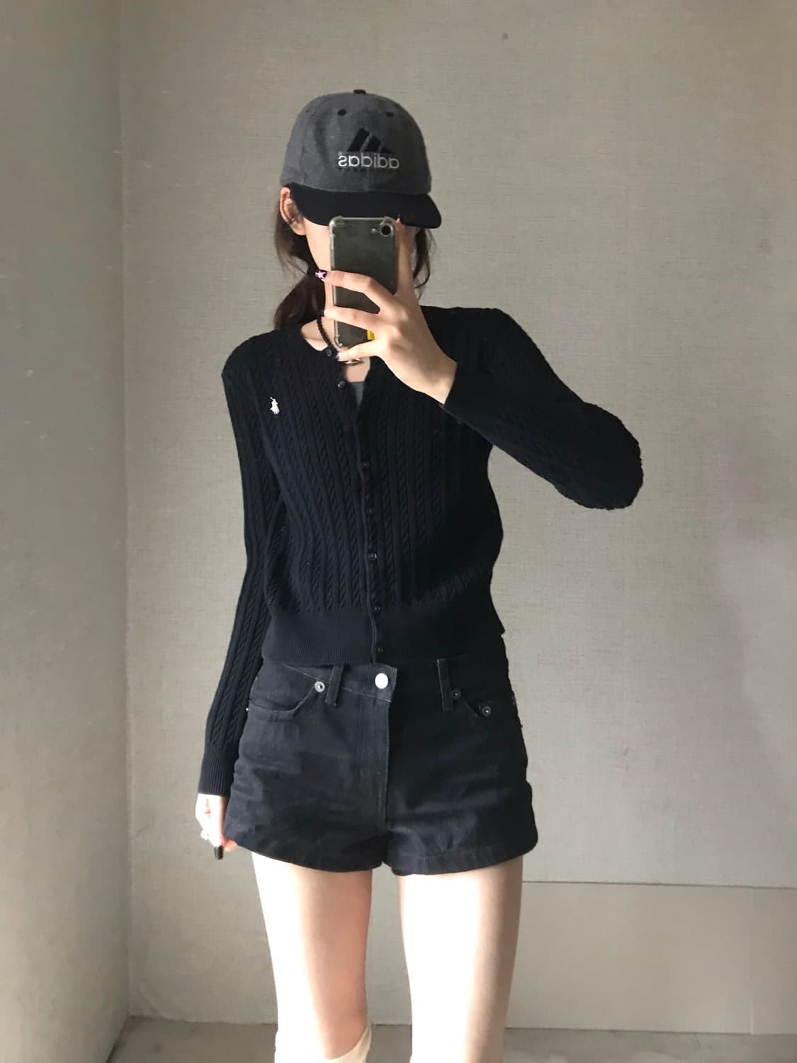 폴로 블랙 케이블 가디건 상품이미지2