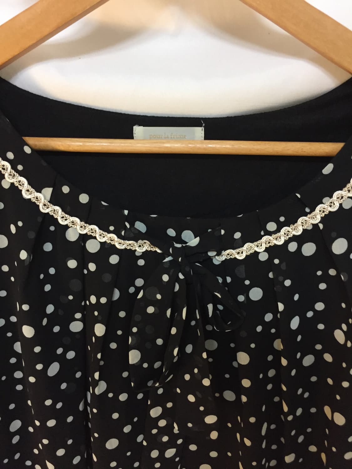 도트 레이스 리본 블라우스 상품이미지3