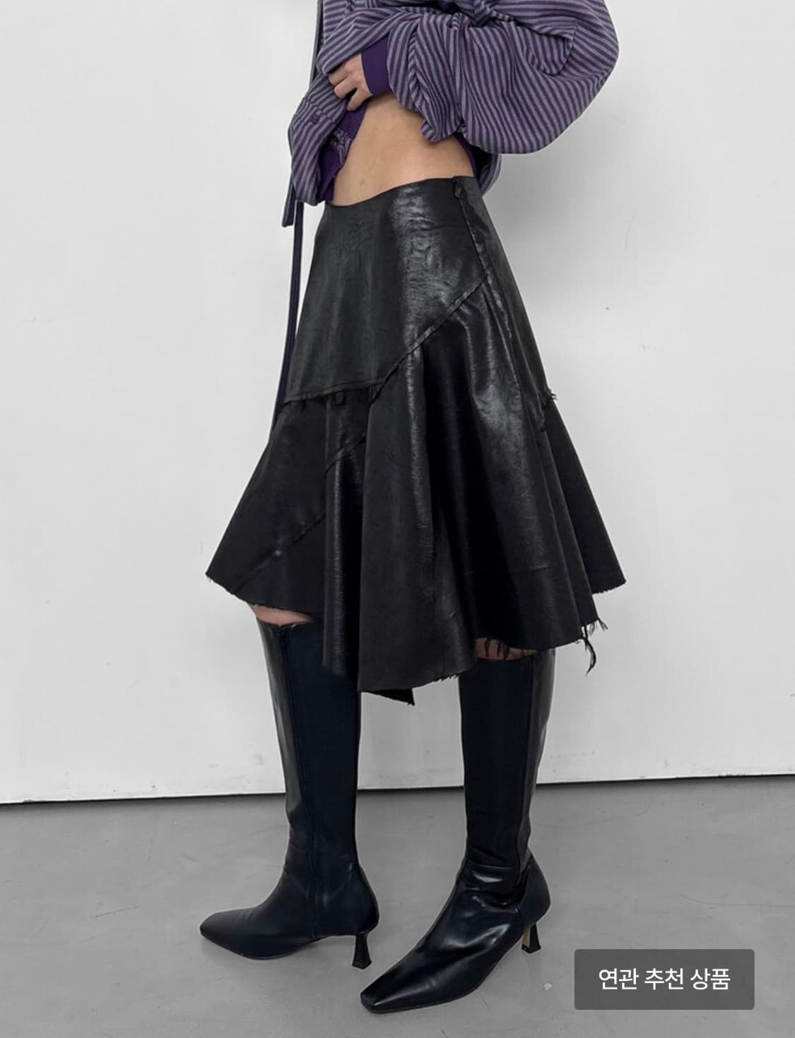 폴리수엠 레더스커트 블랙 1 상품이미지1