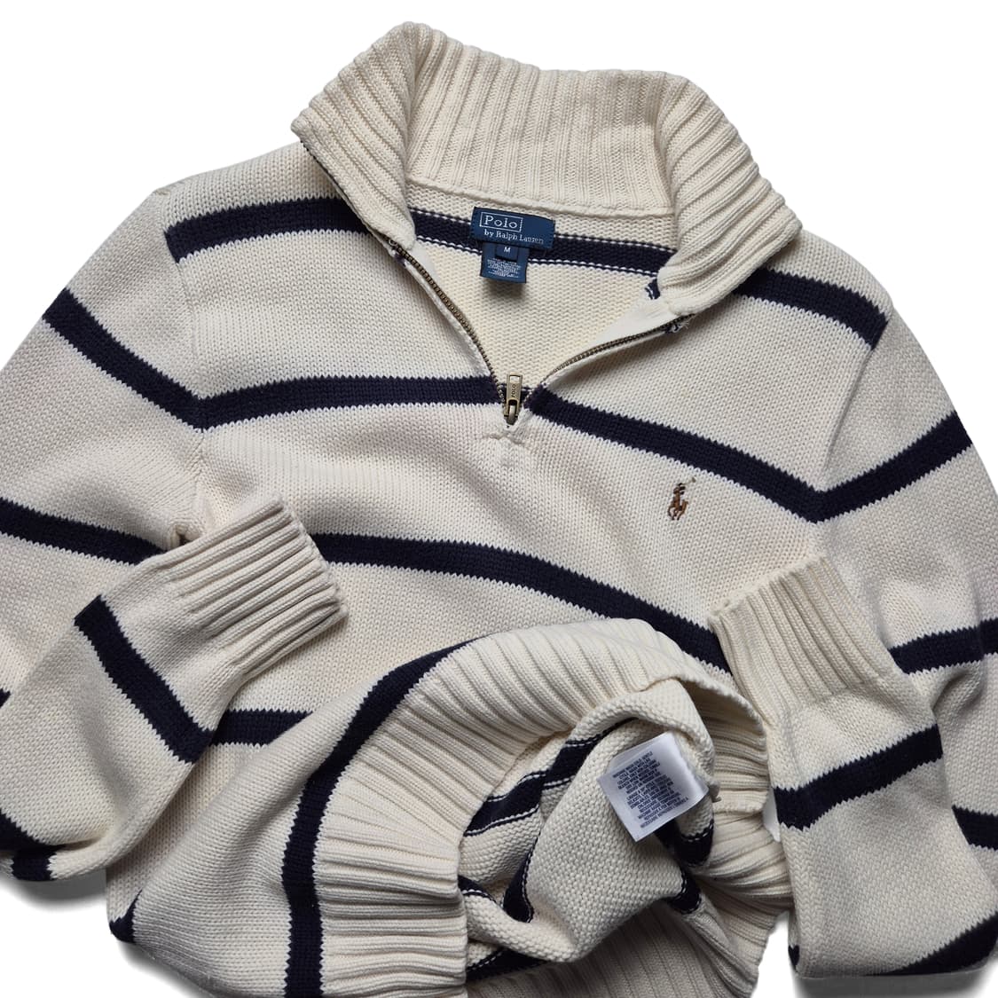 [M] 폴로 랄프로렌 스트라이프 반집업 니트 상품이미지1