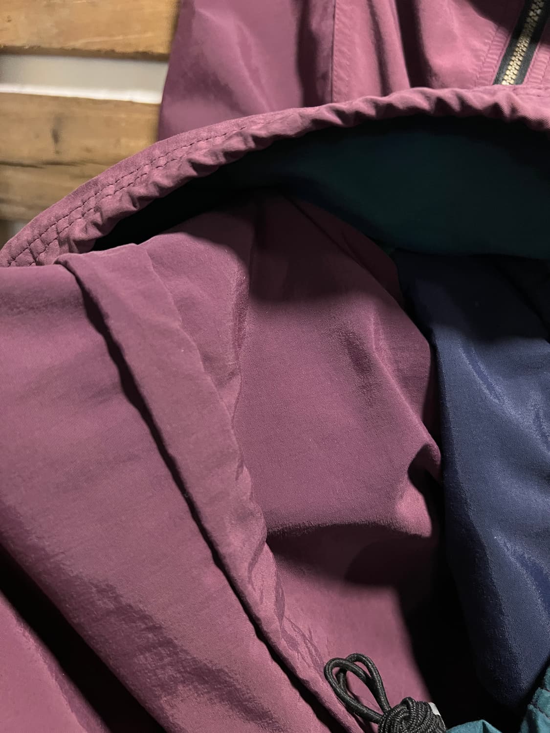 [L]90's 엘엘빈 USA Made 버건디 나일론 마운틴 아노락 자켓 상품이미지7