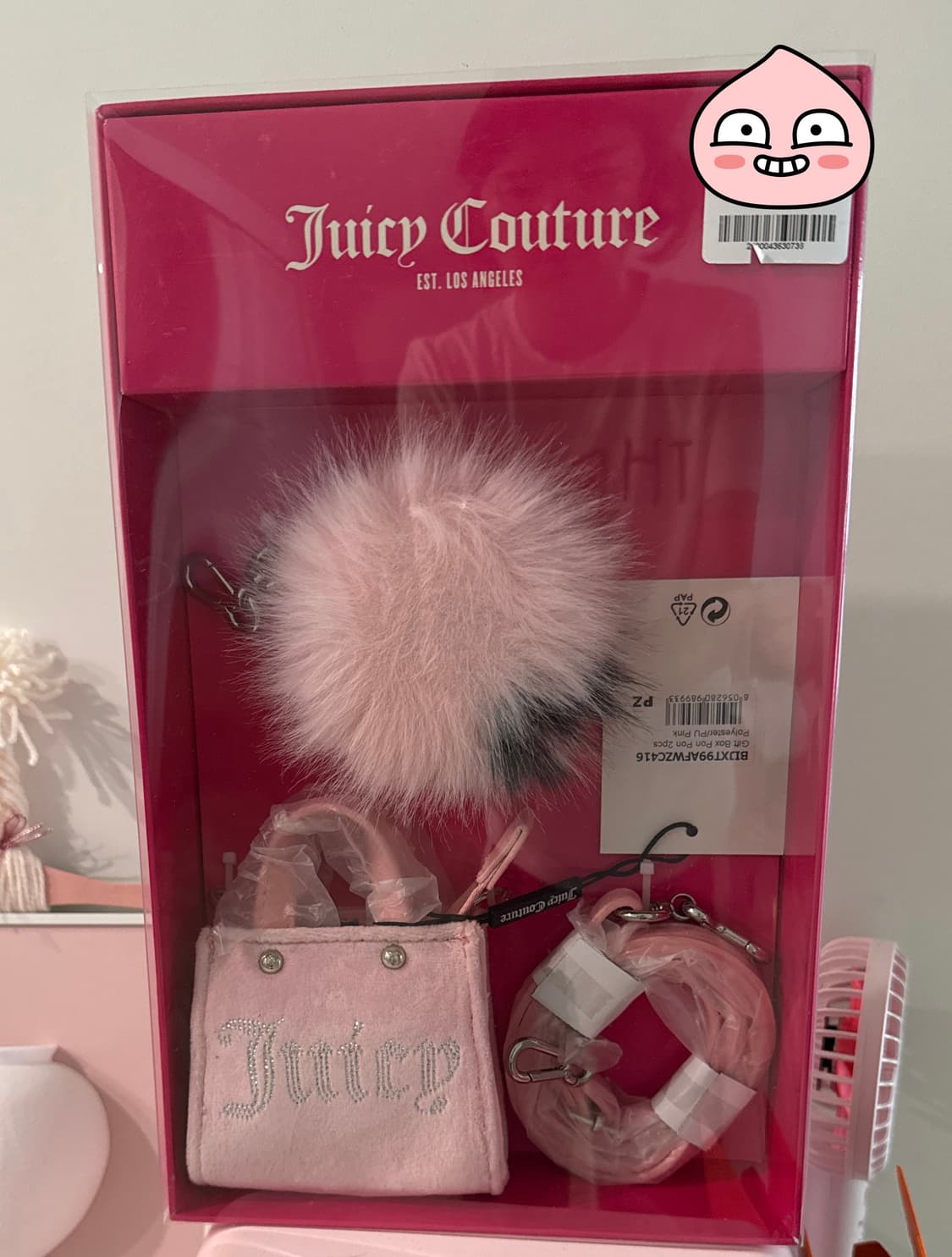 [수능기념할인] 쥬시꾸뛰르 미니챰백 핑크 퍼 상품이미지1