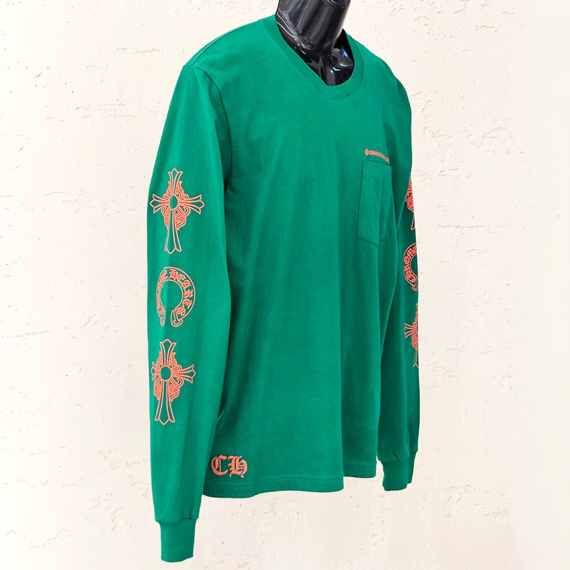 [L] 미사용 크롬하츠 말발굽 롱슬리브 그린 B1213C128 상품이미지2