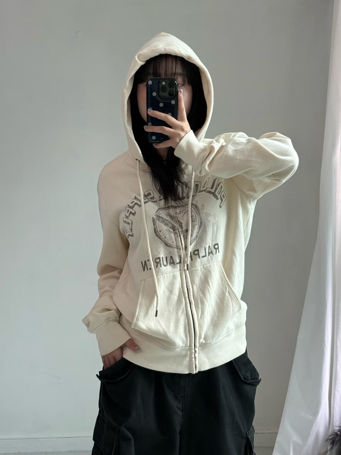 폴로 크림 아이보리 후드집업 상품이미지4