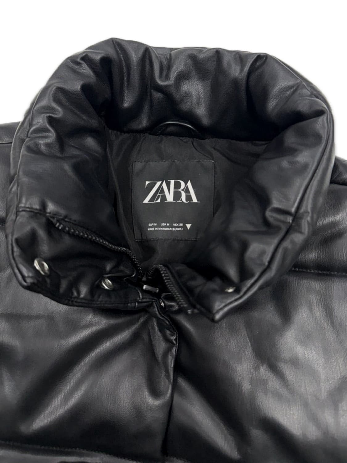 빈티지 ZARA 가죽 숏 크롭 패딩 상품이미지5