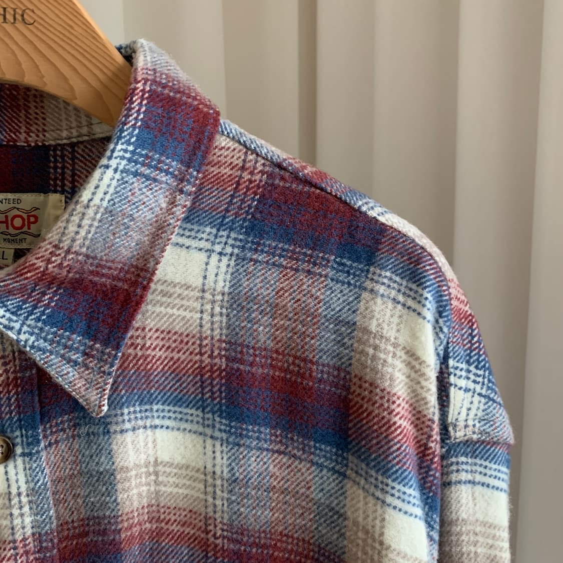 일본 빈티지 SEAHOP 플란넬 체크 셔츠 상품이미지3