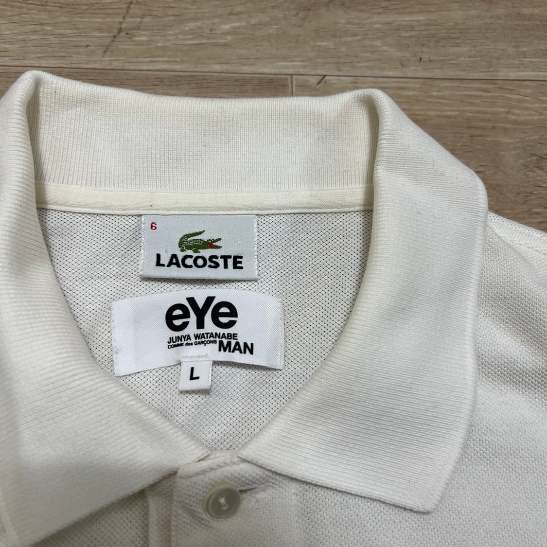 라코스테 X 준야 와타나베 꼼데가르송 반팔 카라티 [화이트] L/100 상품이미지5