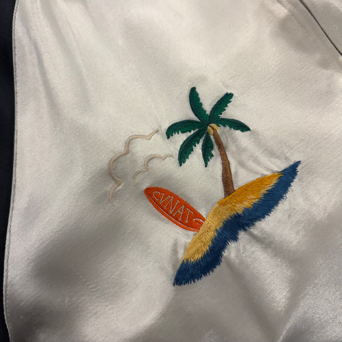 [XL] 커버낫 서핑 자수 블랙 화이트 봄버 자켓 B233 상품이미지4