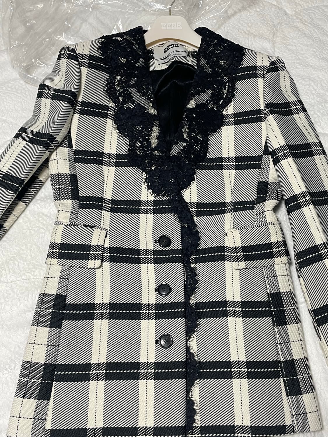 잉크 EENK 체크 레이스 자켓 (+옷걸이,비닐) 상품이미지5