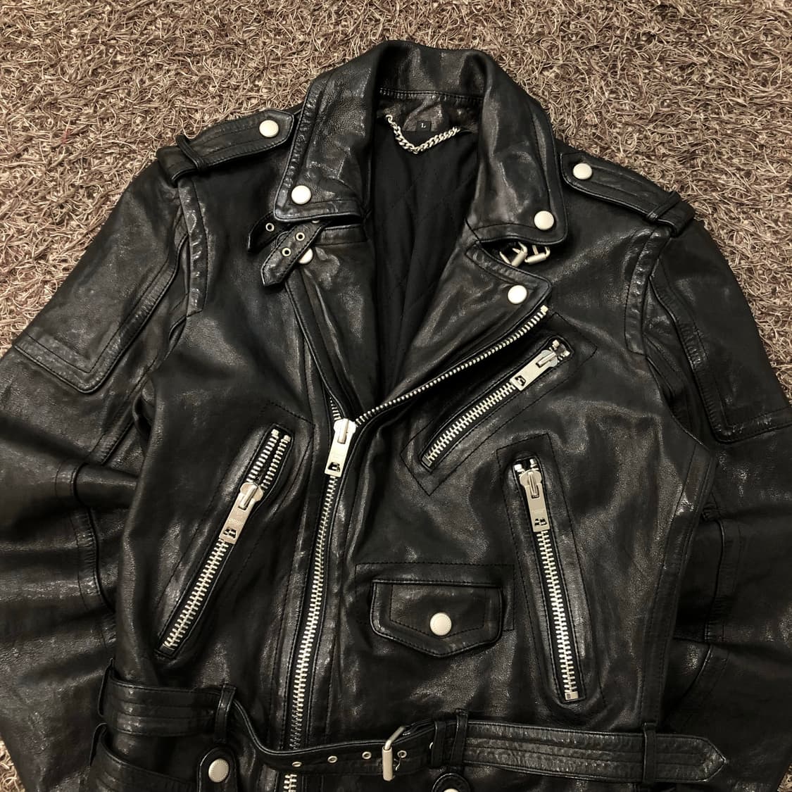 빈티지 양가죽 라이더 레더 가죽 자켓 상품이미지4