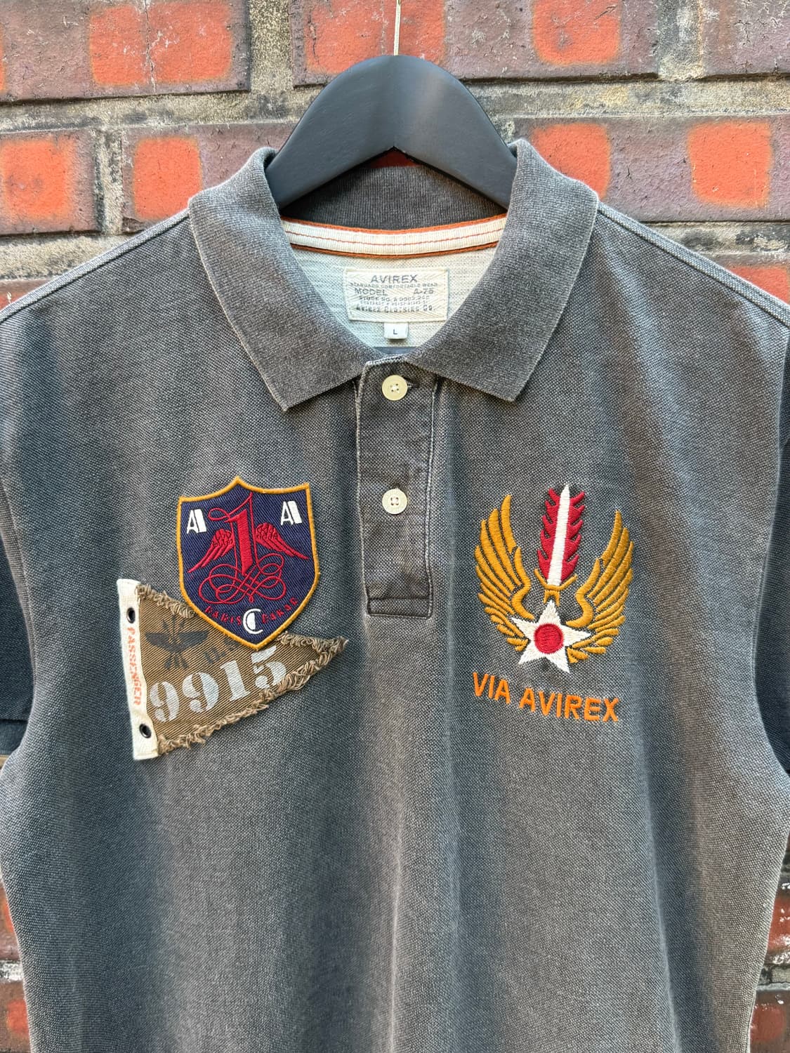 아비렉스 패치 성조기 워싱 PK 반팔티셔츠  상품이미지4